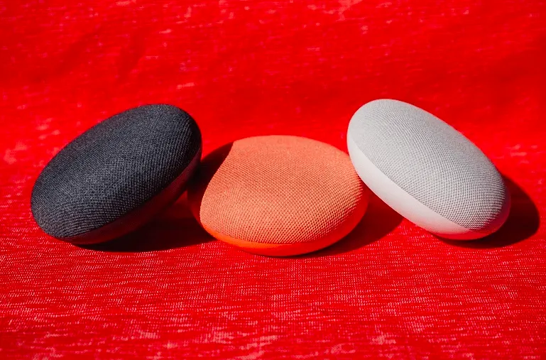 Google Home three colors red black grey