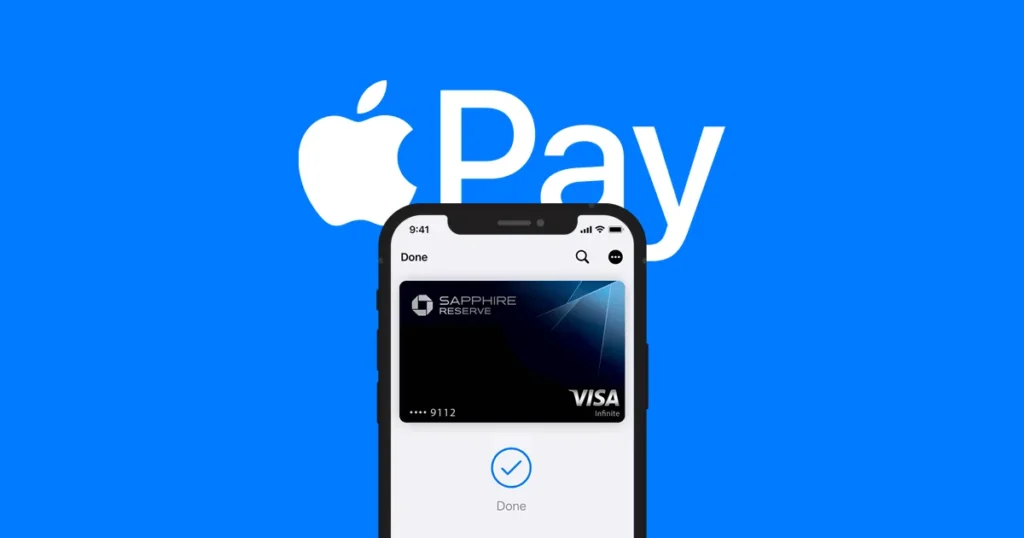 apple pay blue background