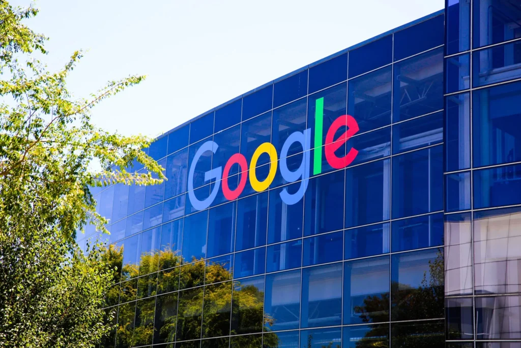 Mountain View, CA/USA - May 21, 2018: Exterior view of a Googleplex building, the corporate headquarters complex of Google and its parent company Alphabet Inc.