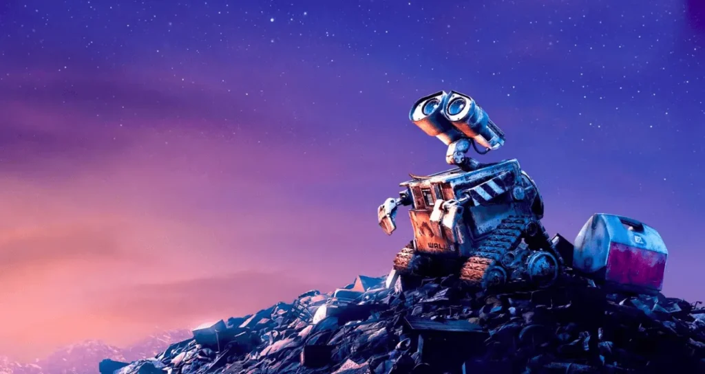 wall-e looking up at the sky